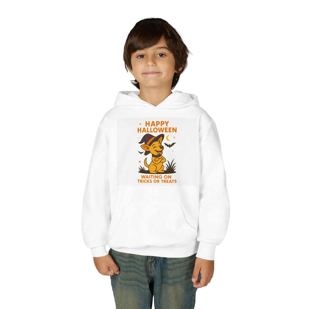 Halloween Youth Hoodie - Happy Halloween, Waiting on Treats, Kids Costume Sweatshirt, Fall Fashion, Trick or Treat Apparel   Coco Happy Halloween