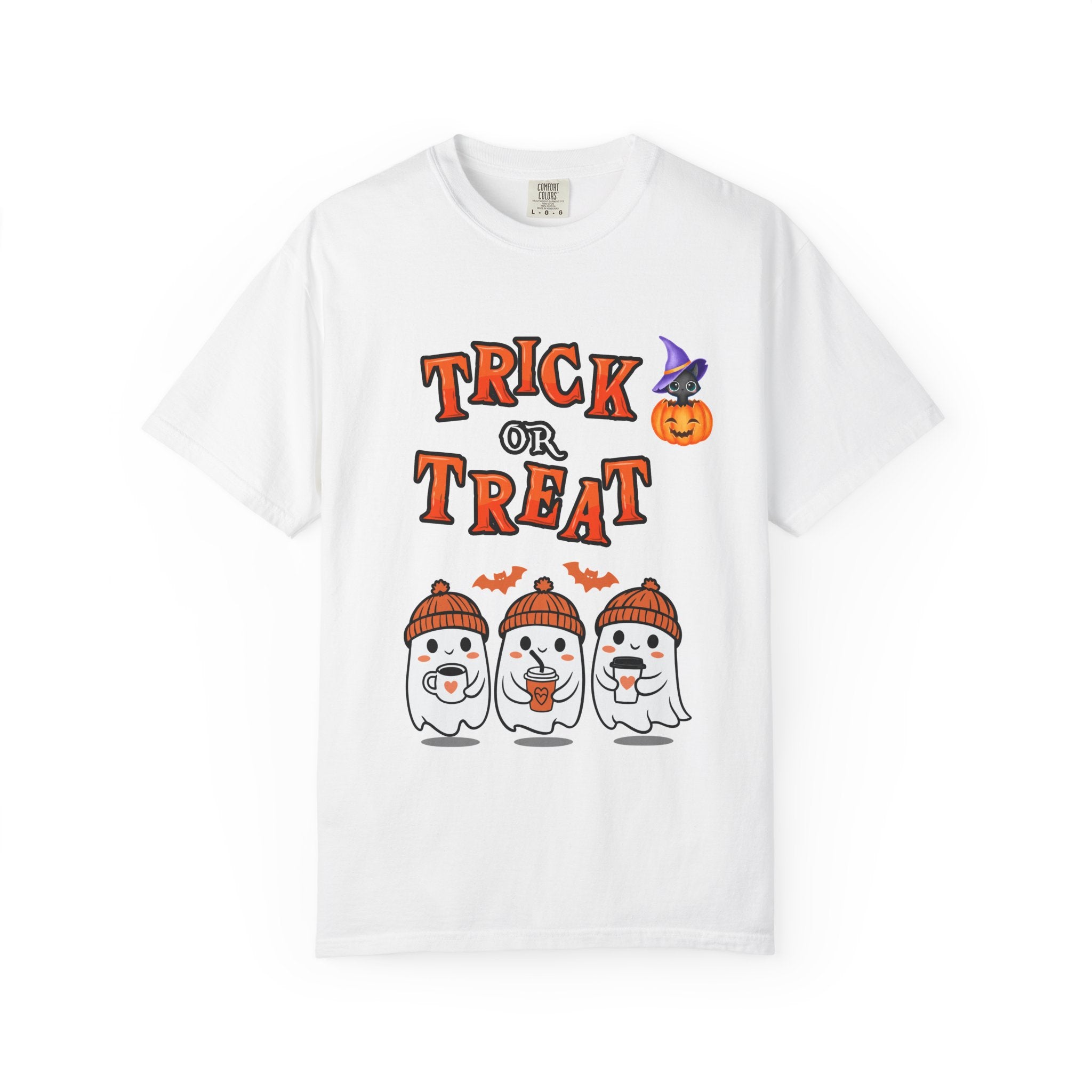 Trick or Treat Ghost T-Shirt - Perfect for Halloween, Spooky Season Wear, Fun Costume, Unisex Tee, Halloween Party Apparel