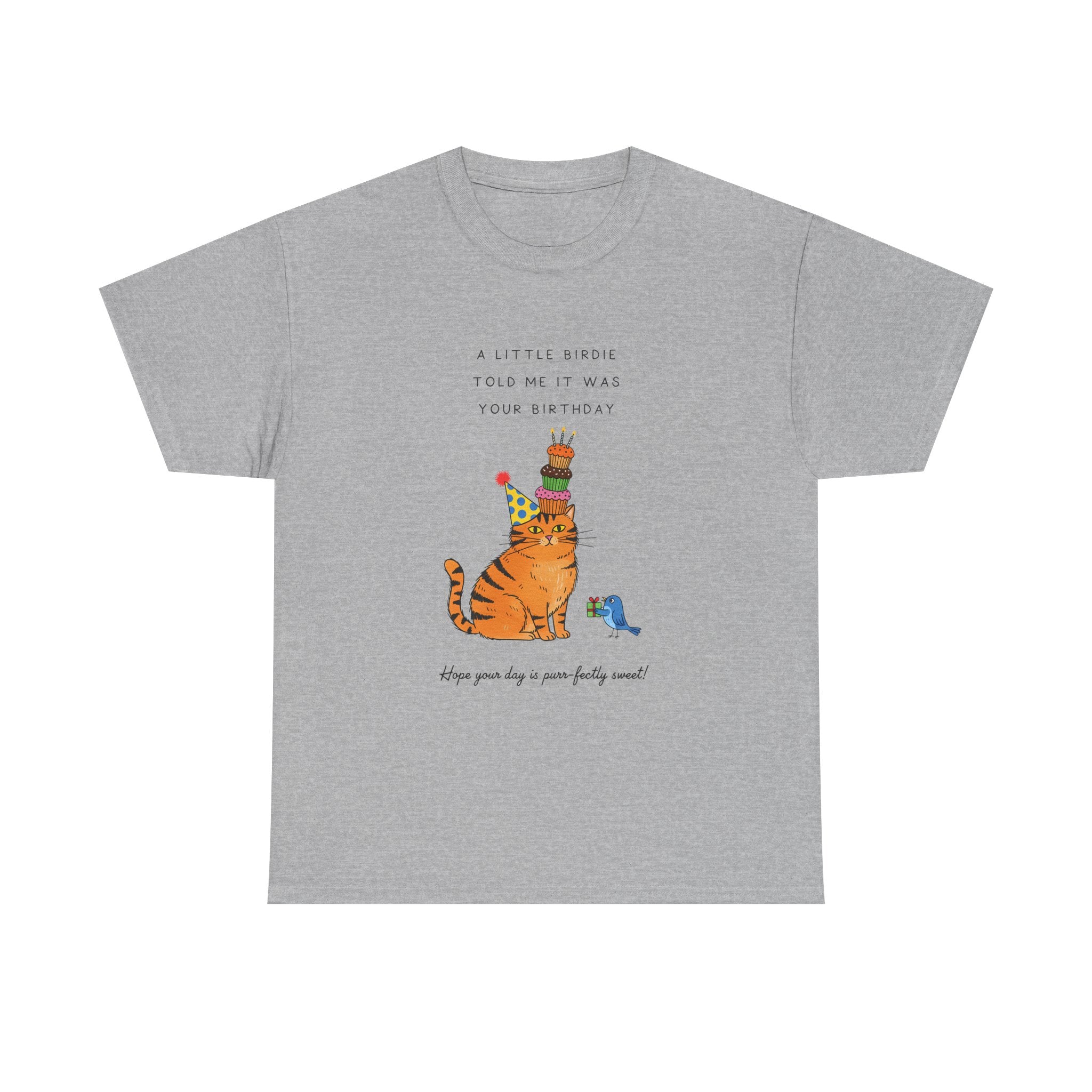 Cat Birthday Cake T-Shirt — "A Little Cake Could Be Made Your Birthday" Funny Party Tee