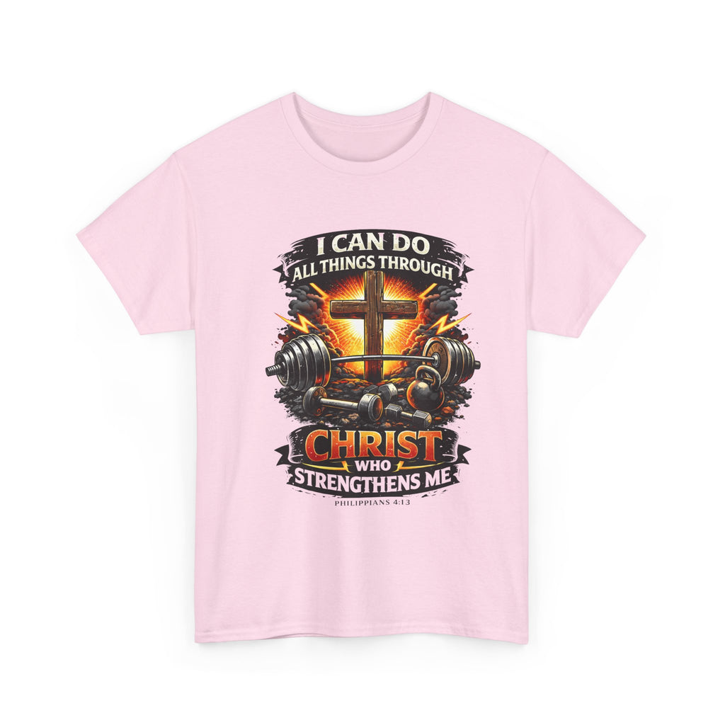 Christian Gym T‑Shirt – "I Can Do All Things Through Christ Who Strengthens Me" Faith & Fitness Tee