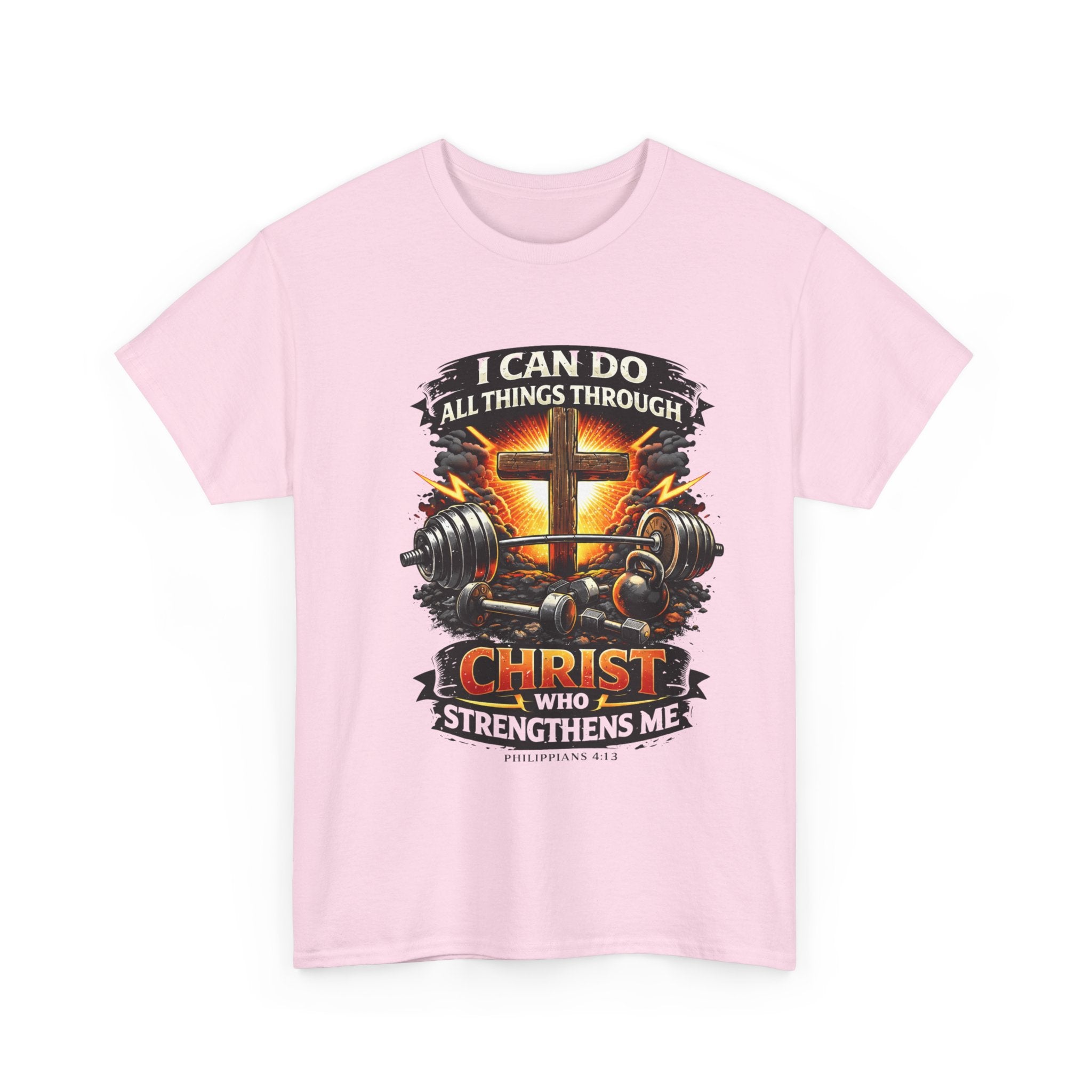 Christian Gym T‑Shirt – "I Can Do All Things Through Christ Who Strengthens Me" Faith & Fitness Tee