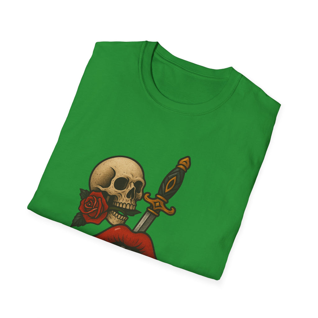 Skull Dagger Love T-Shirt  Edgy Gothic Graphic Tee  Trendy TShirt