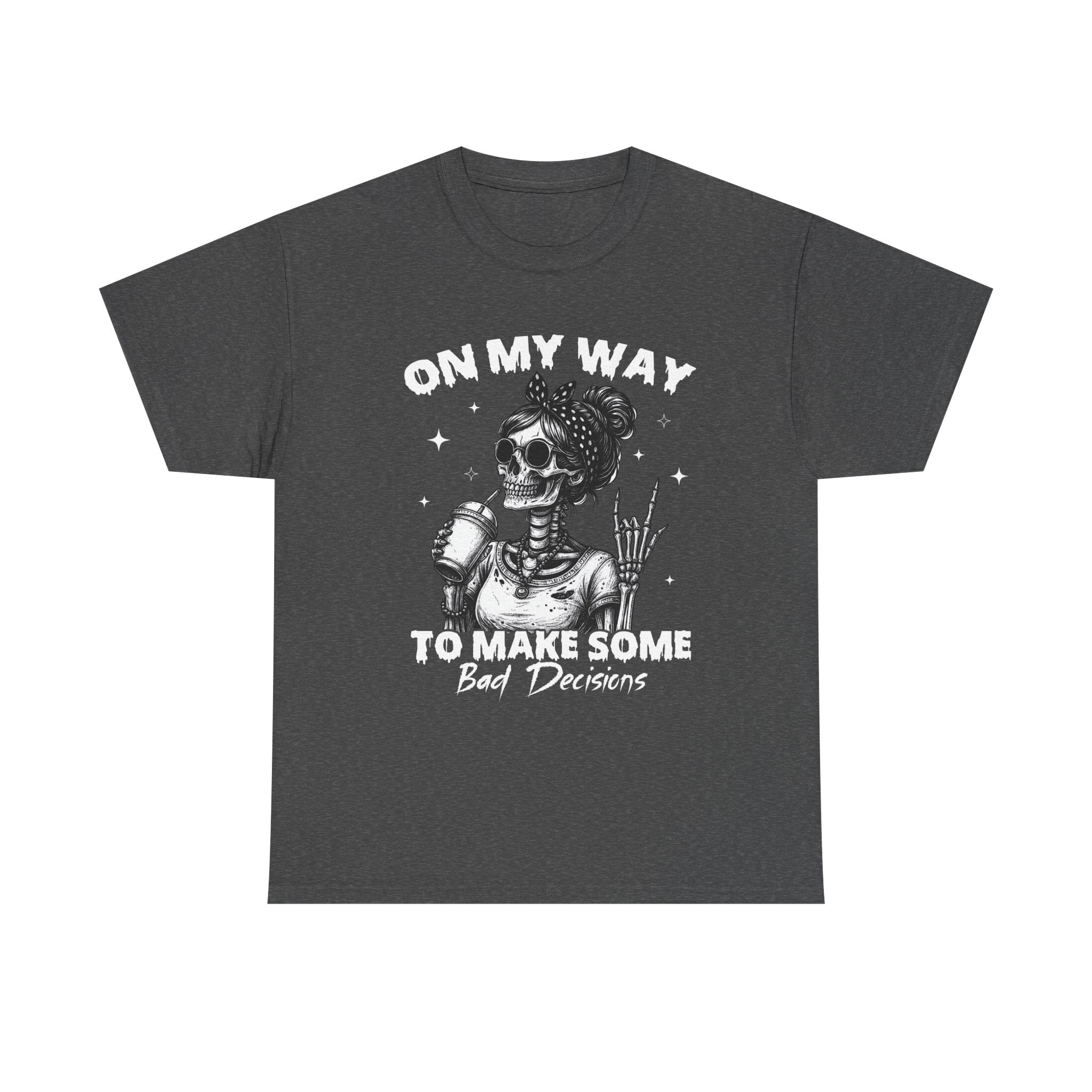Skeleton Girl Graphic Tee — Retro Rock 'n' Roll Skull Design