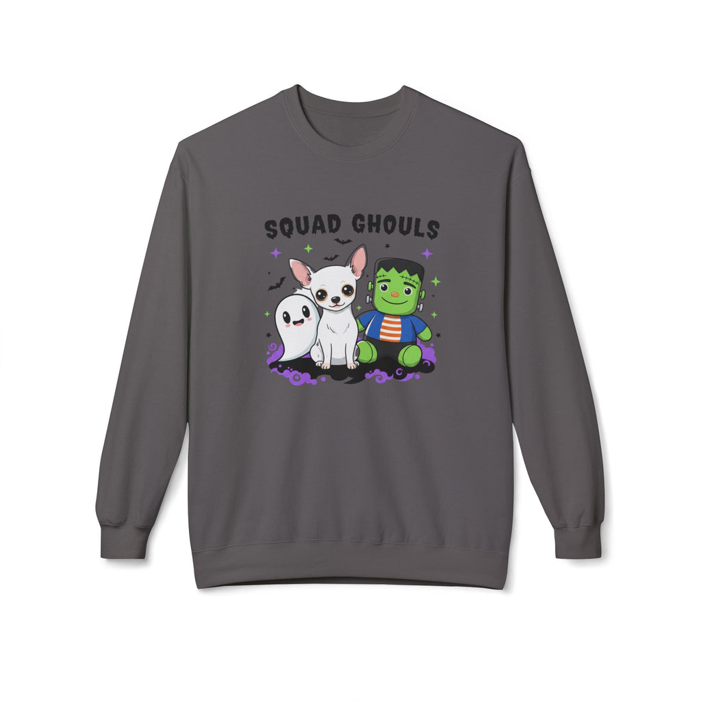 Squad Ghouls  Chihuahua Halloween Crewneck Sweatshirt  Wolf Hill Ranch Original Art 🎃