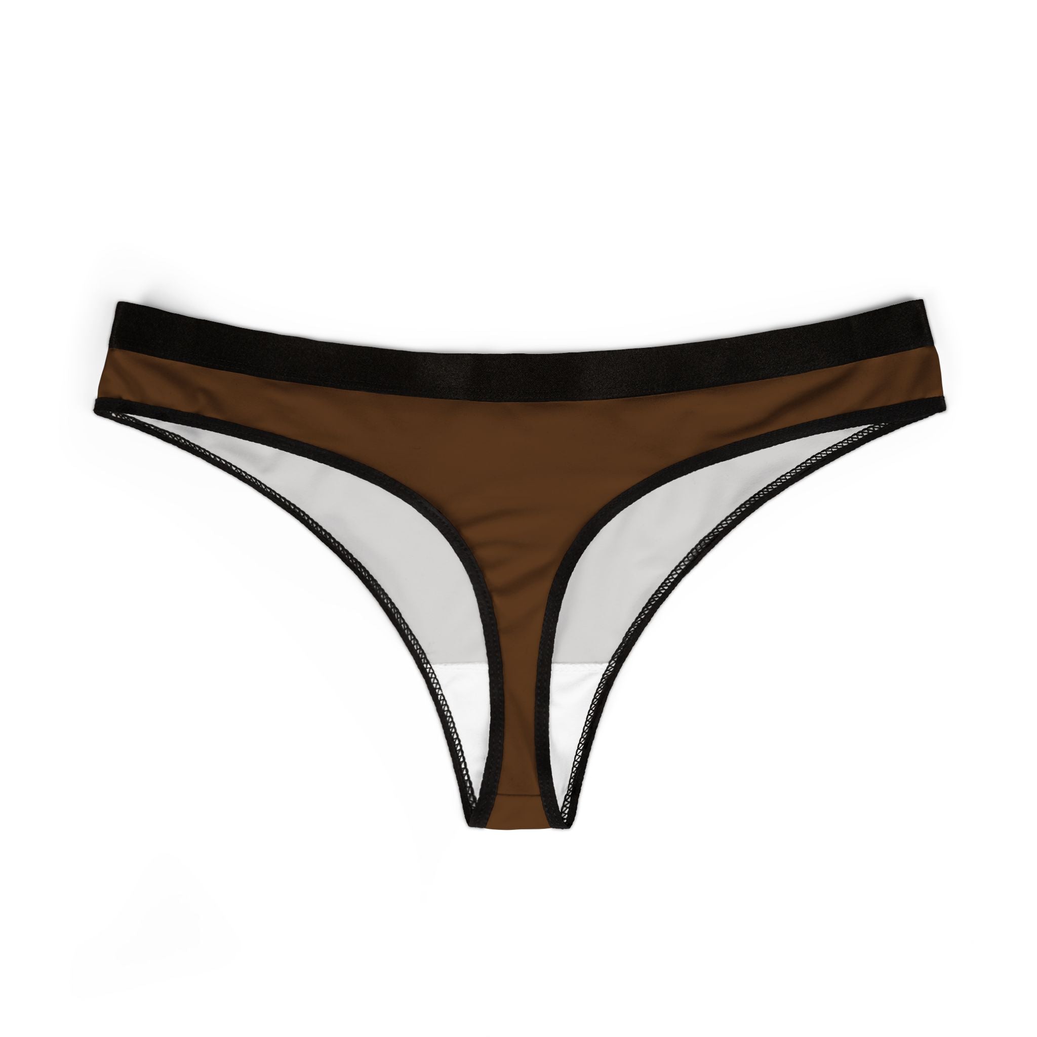 Personalized Brown Minimalist Women's Thong — Seamless Low-Rise Lingerie