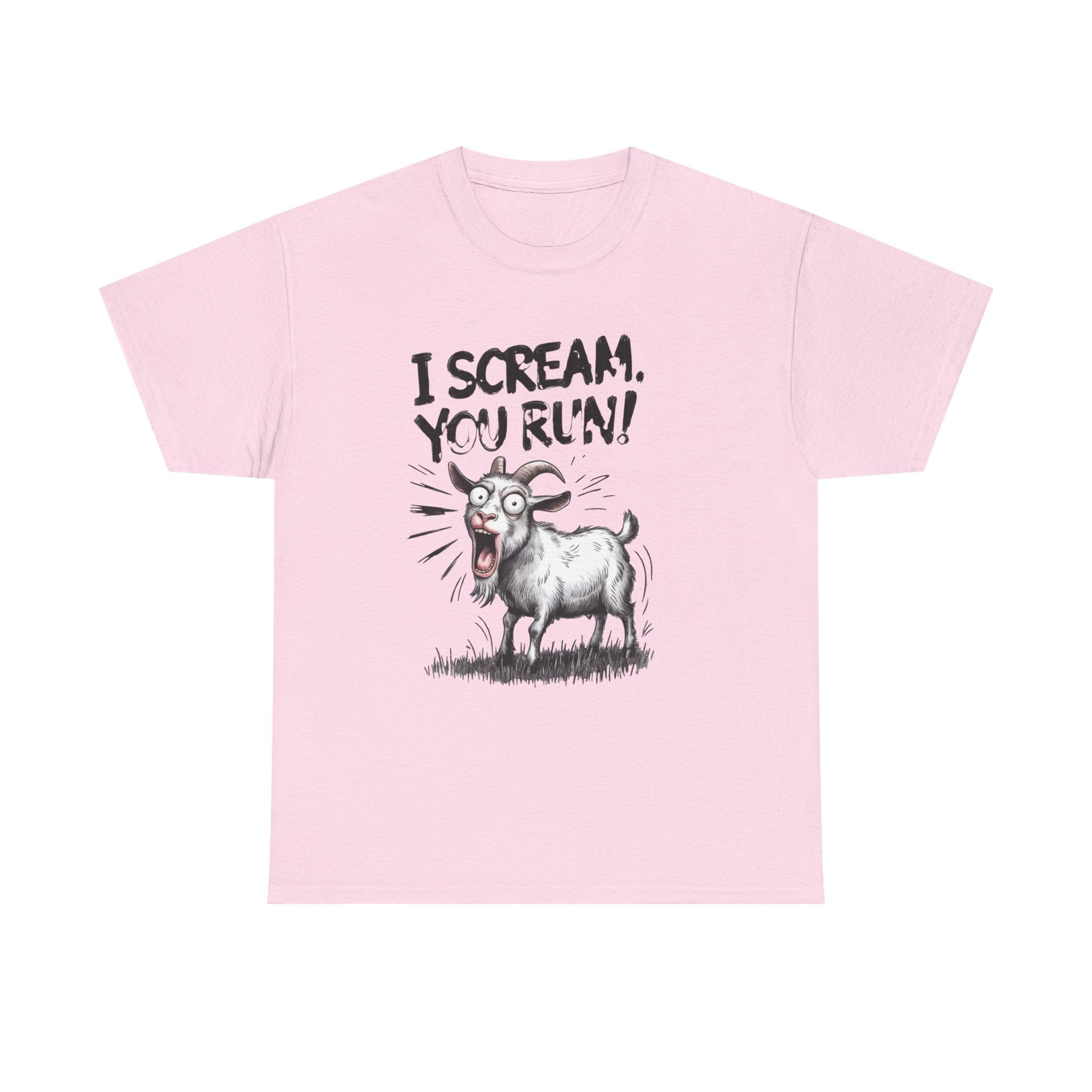 Funny 'I Scream You Run' Goat T-Shirt