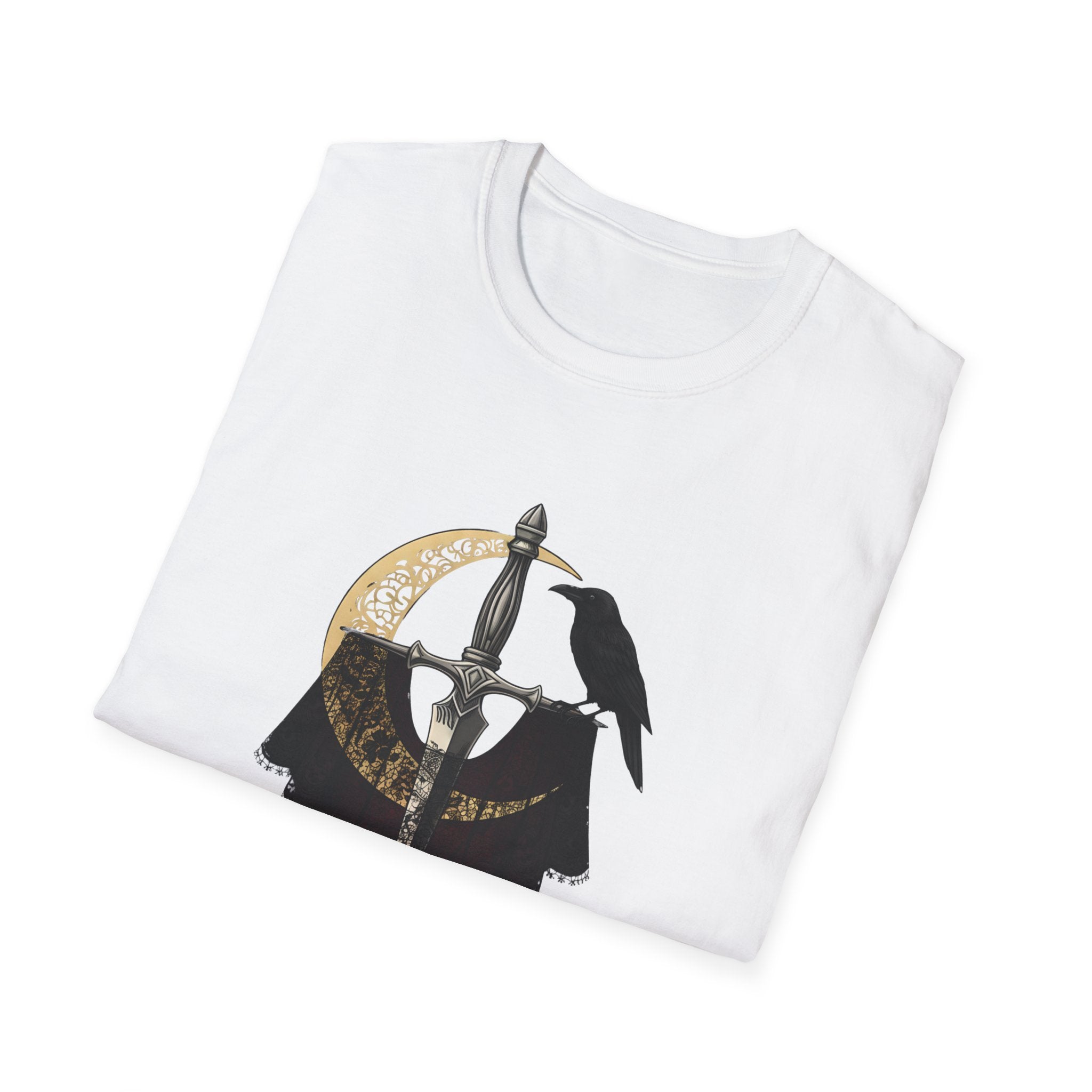 Dark Desire Sword & Raven Gothic Moon T-Shirt     Trendy TShirt