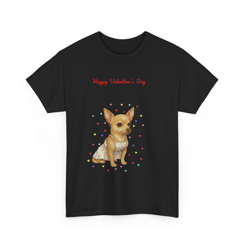 Valentine's Chihuahua T-Shirt — "Happy Valentine's Day" Cute Dog Graphic Tee