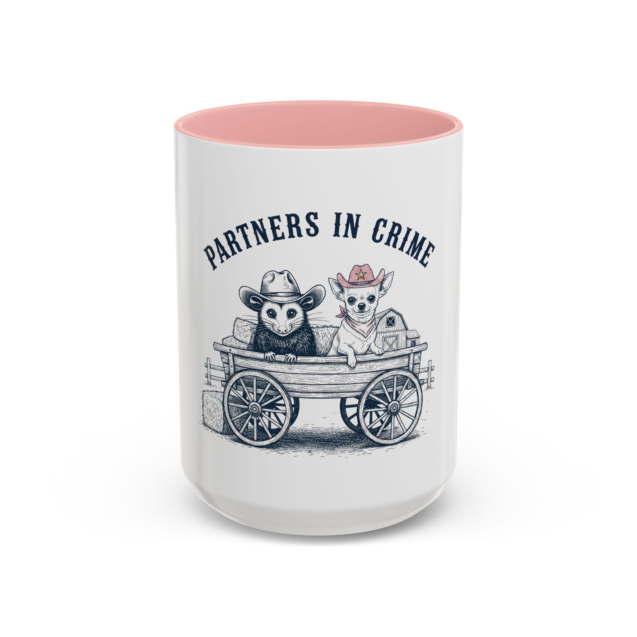 Partners in Crime Coffee Mug — Cute Cowboy Coco & Pete Accent Mug (11/15oz)