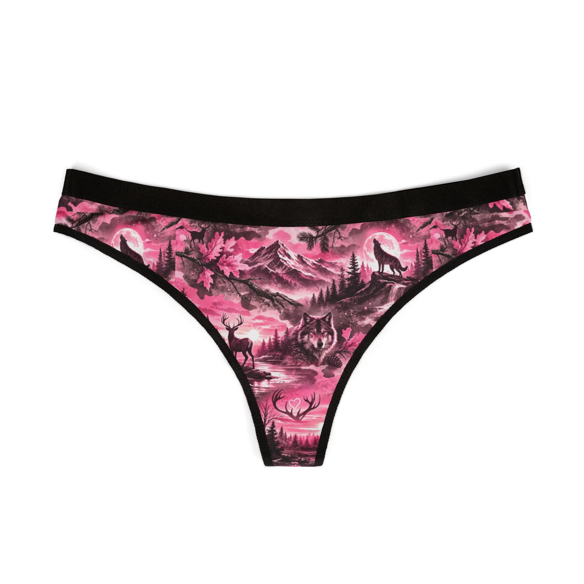 Pink Wilderness Print Thong — Women's All-Over-Print Lingerie