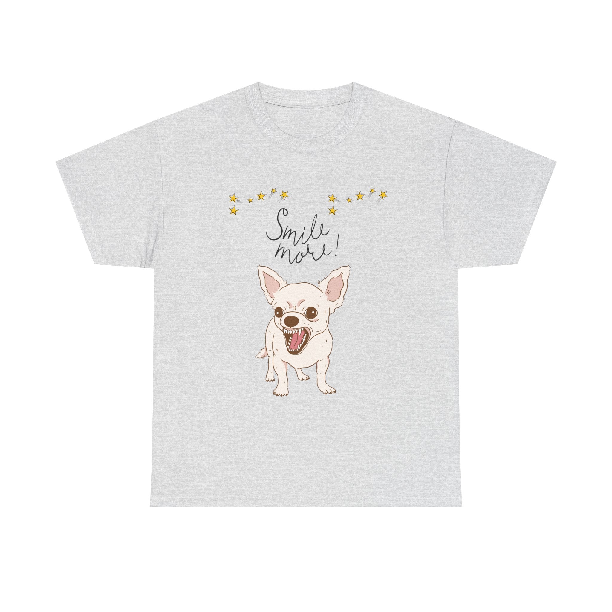 Smile More Chihuahua T-Shirt Cute Dog Illustration, Floral Accents        Dog Attitude    Trendy T-Shirt