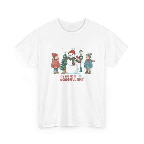 Christmas Snowman TeeIt's the Most Wonderful Time" Holiday Kids & Family Shirt  trendy t-shirts