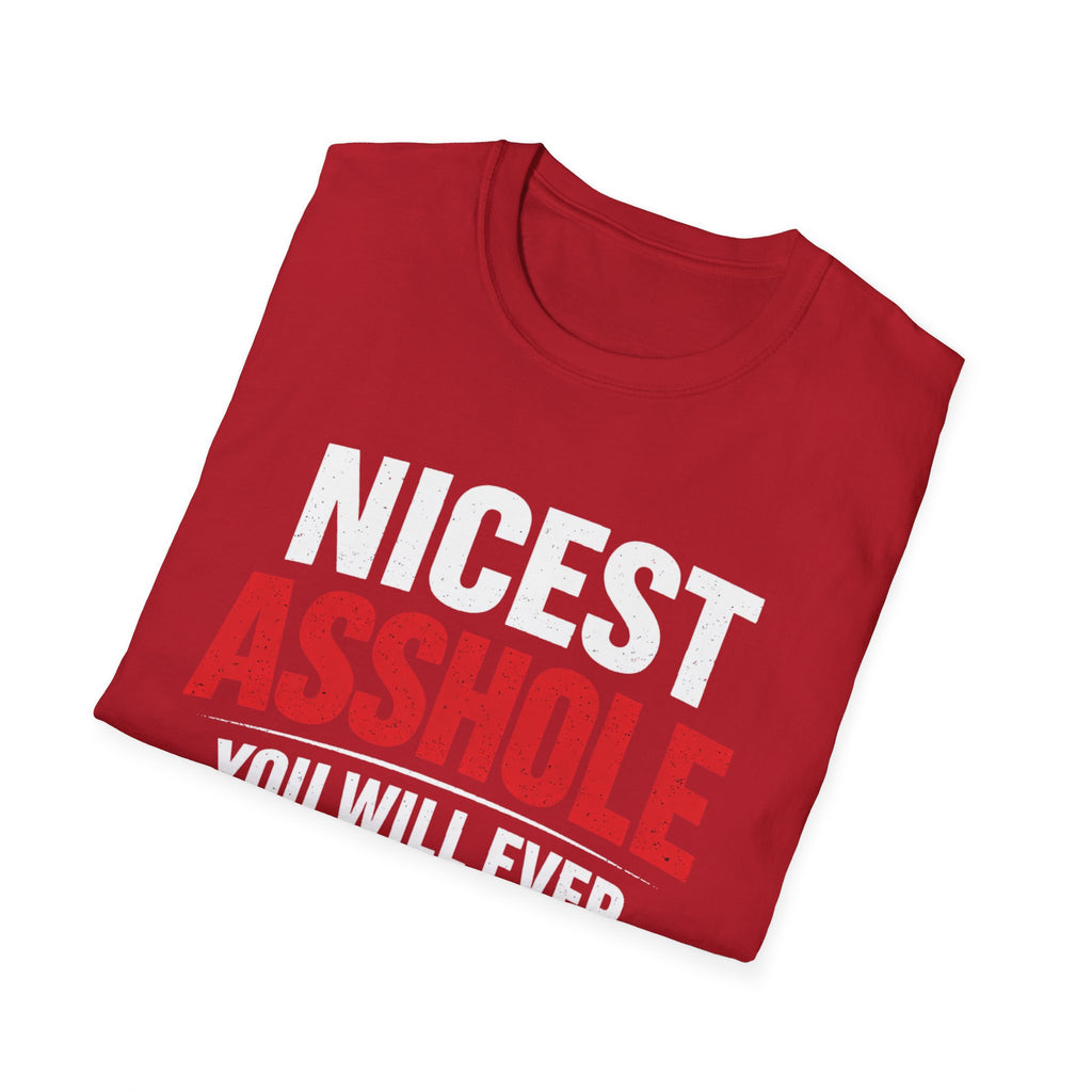 Nicest ASSHOLE' Graphic T-Shirt - Bold Red Lettering