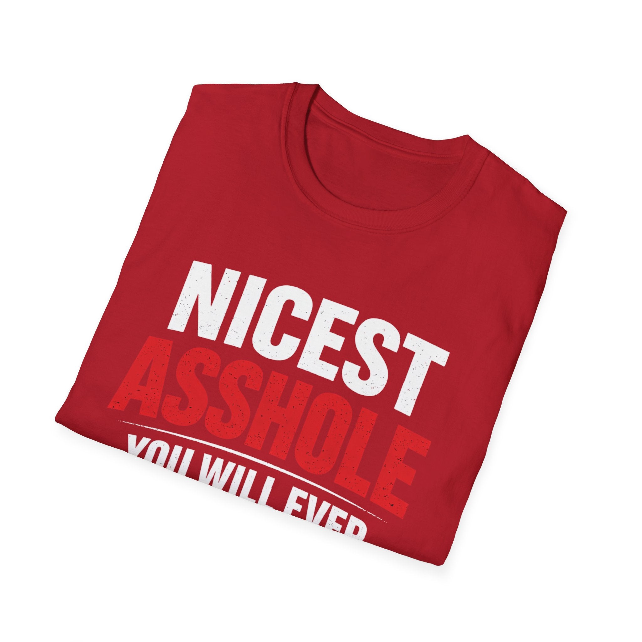 Nicest ASSHOLE' Graphic T-Shirt - Bold Red Lettering