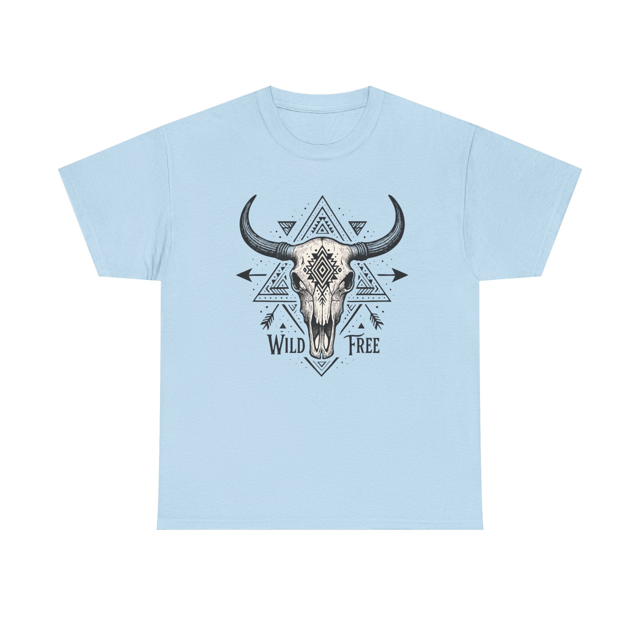 Wild & Free Buffalo Skull T-Shirt — Boho Western Graphic Tee