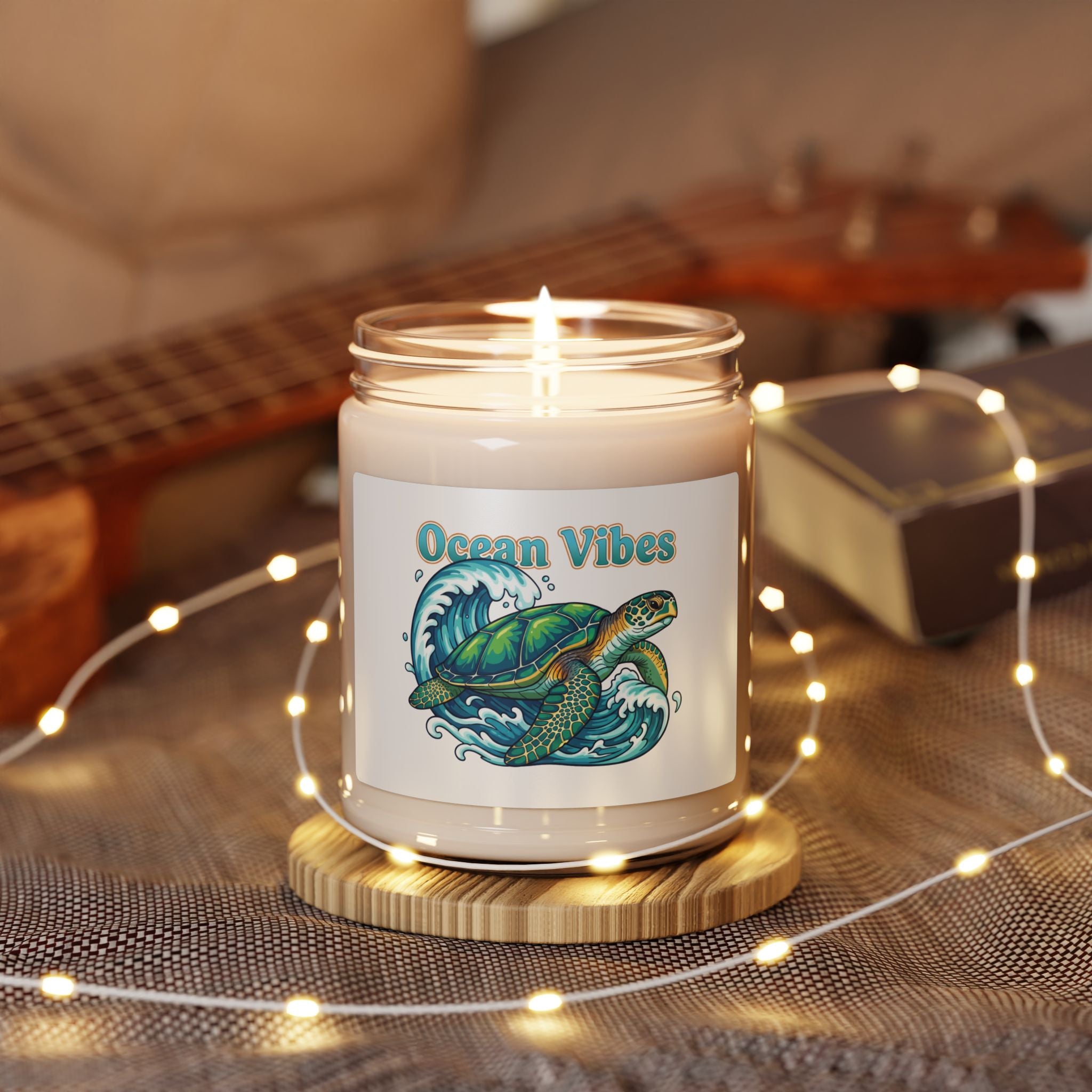 Ocean Vibes Soy Candle — 9 oz Scented Beach Turtle Candle