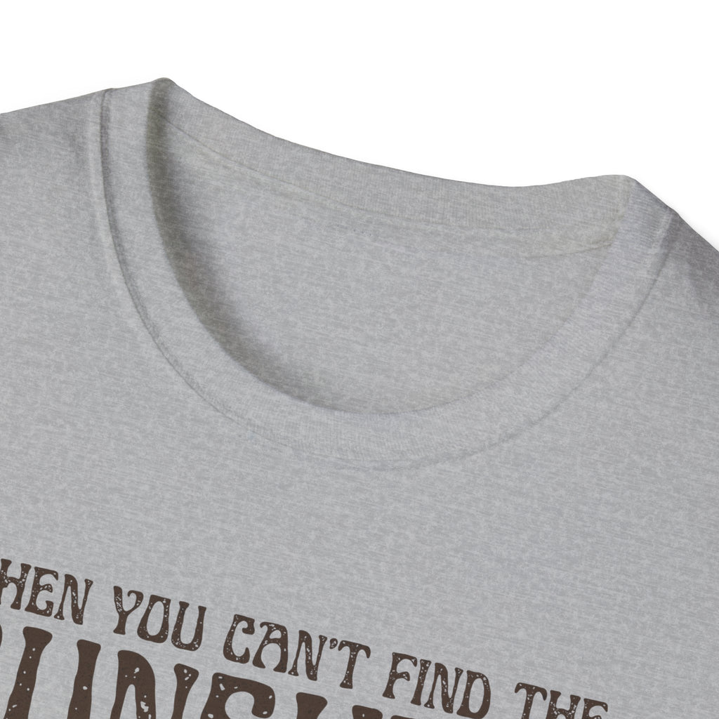 Sunflower Skull Tee — "When You Can’t Find the Sunshine Be the Sunshine" Graphic T-Shirt