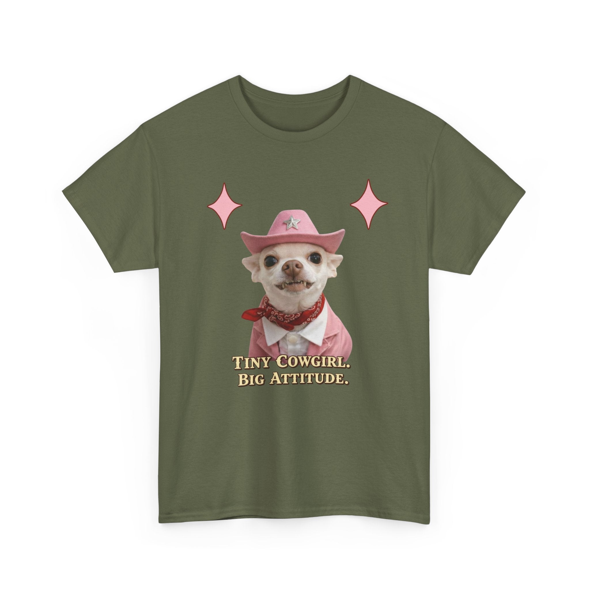 Coco the Chihuahua Cowgirl T-Shirt — "Tiny Cowgirl, Big Attitude"