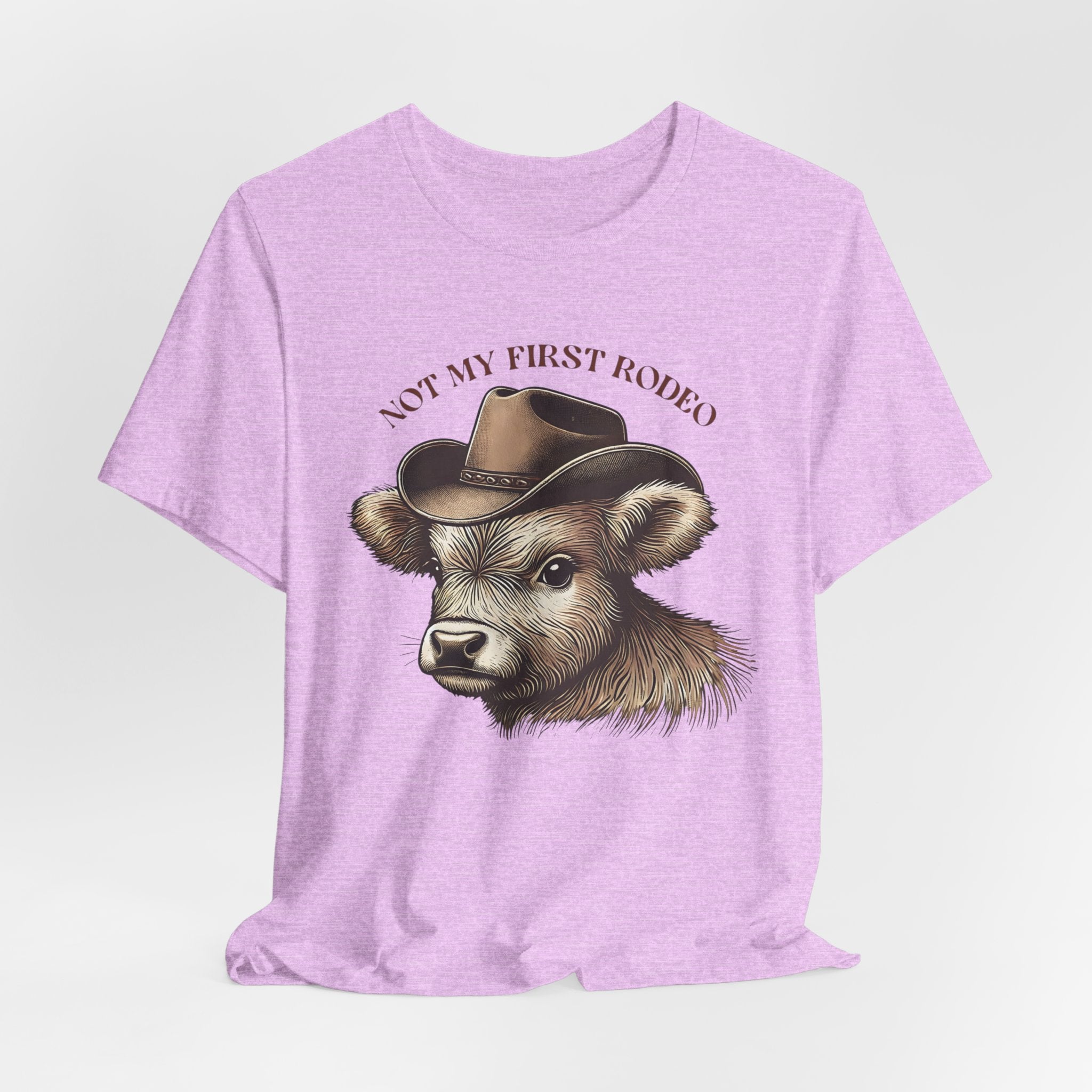 Not My First Rodeo Cow Tee — Western Cow with Cowboy Hat Graphic
