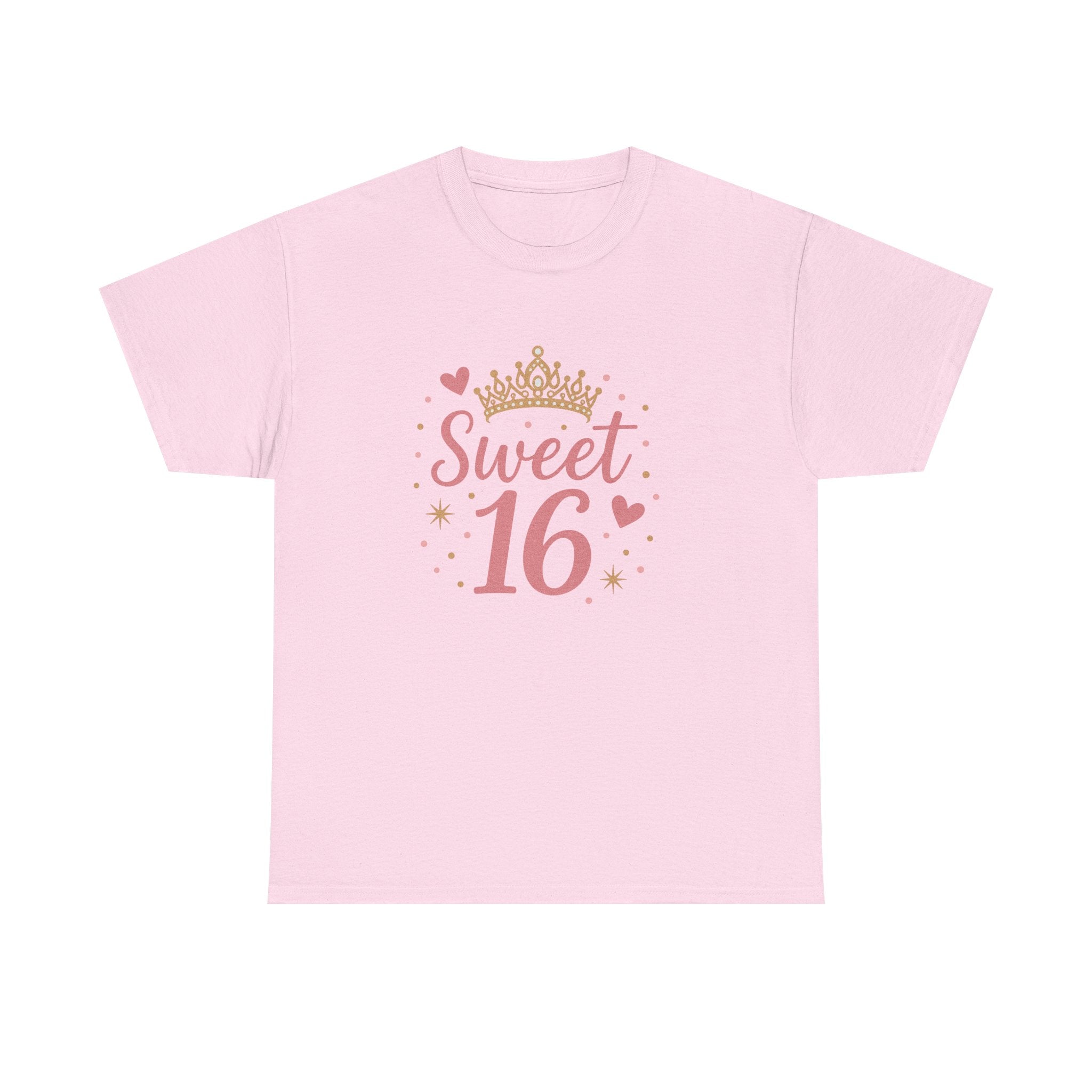 Sweet 16 Pink Crown T-Shirt — Sixteenth Birthday Celebration Tee