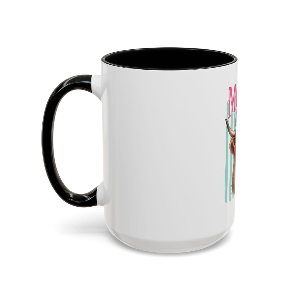 Moody Highland Cow Coffee Mug — Funny Crowned Cow with Bubblegum | Gift for Cow Lovers