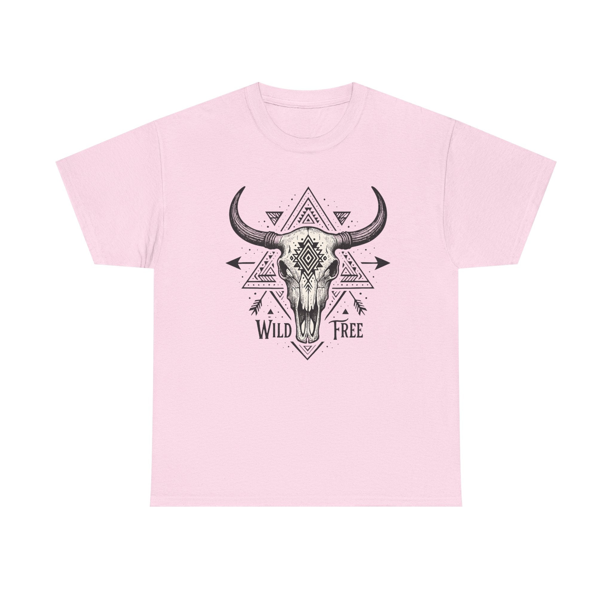 Wild & Free Buffalo Skull T-Shirt — Boho Western Graphic Tee