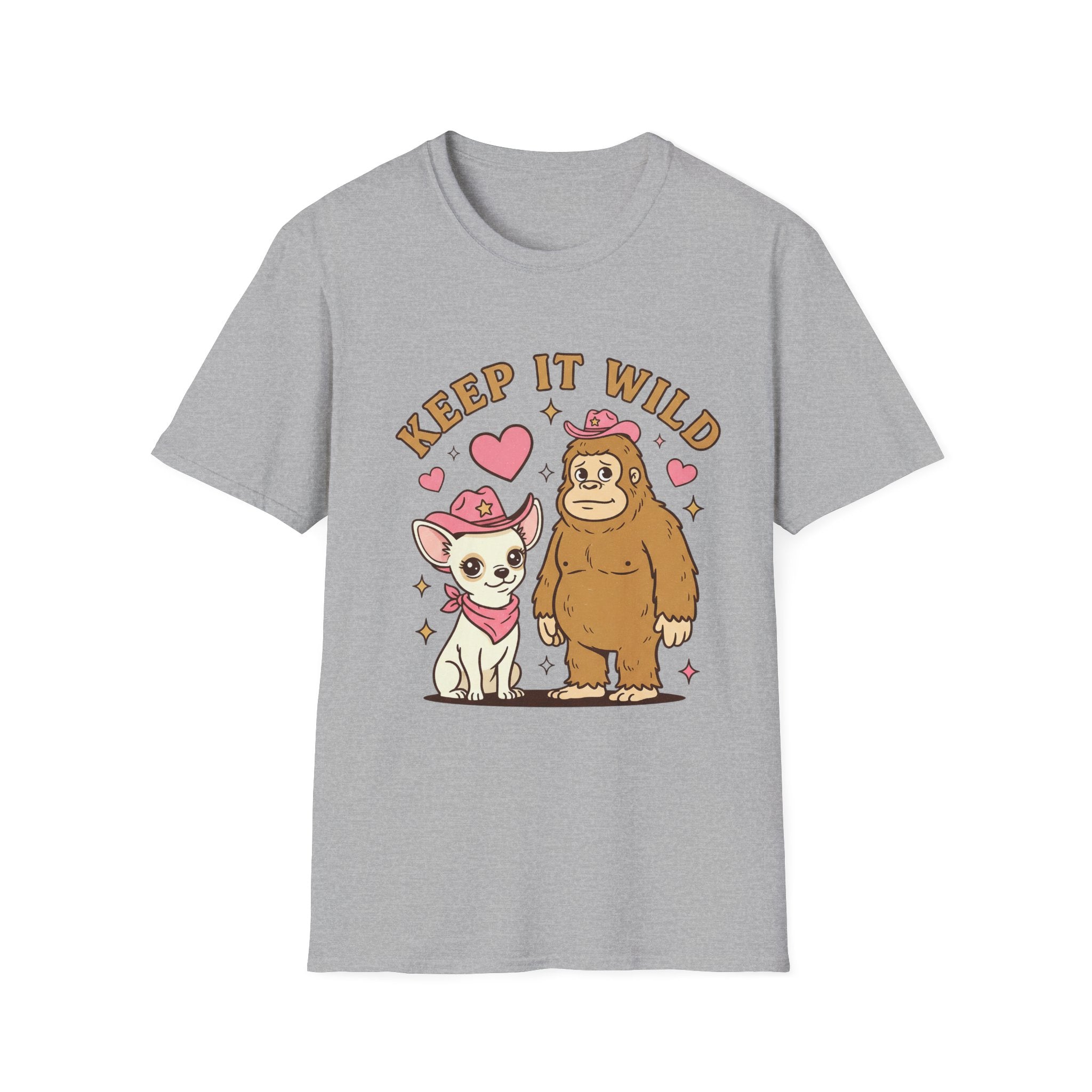 Keep It Wild T-Shirt — Cute  Coco Chihuahua & Sasquatch Graphic Tee