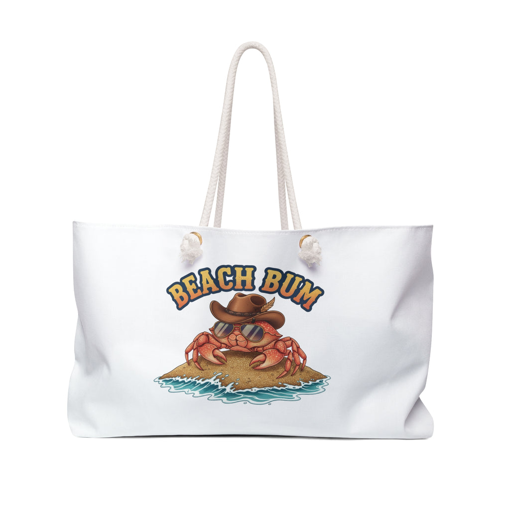 Beach Bum Weekender Bag – Crab Island Tote for Beach Trips & Summer Getaways