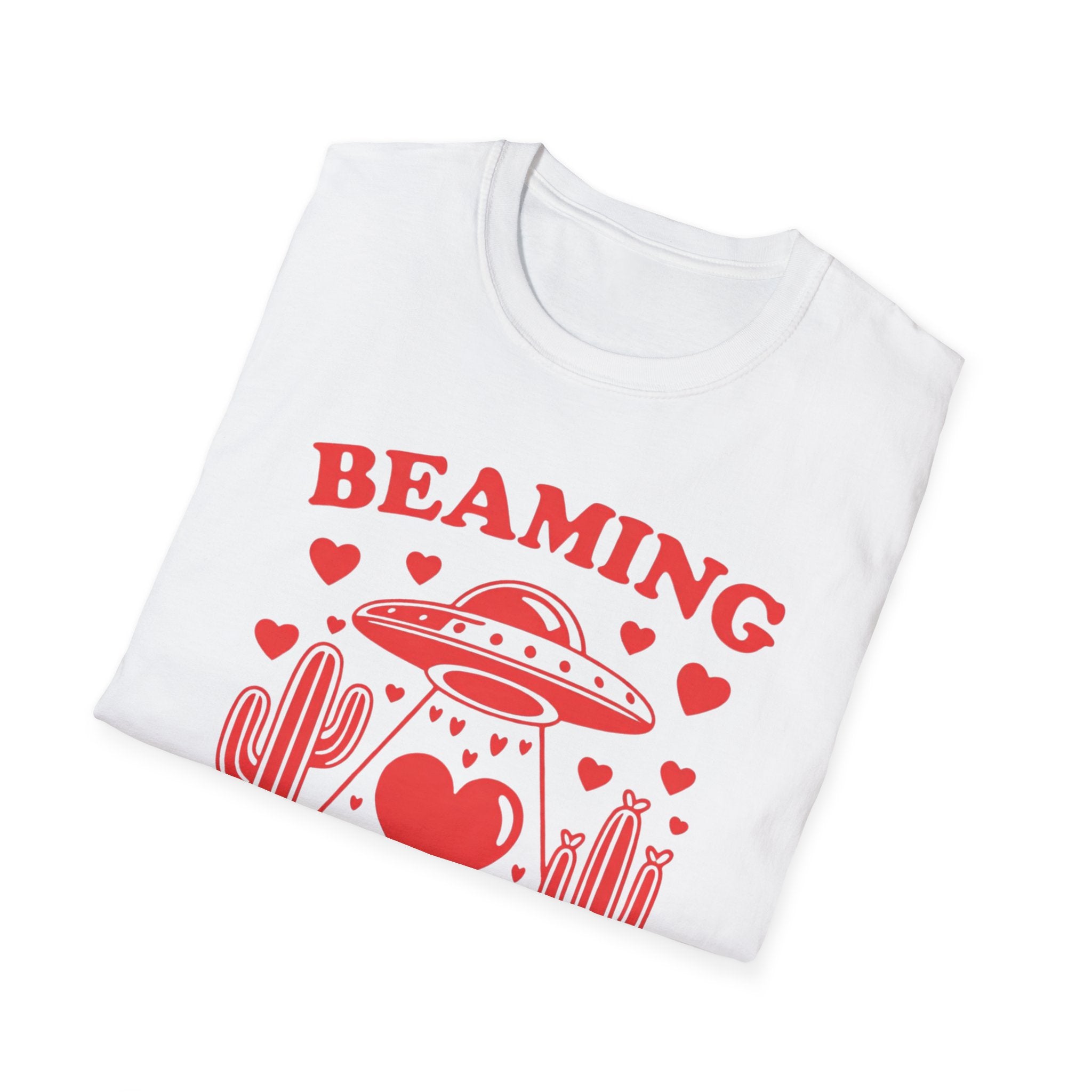 Beaming With Love UFO Tee — Valentine’s Day Graphic T-Shirt Trendy