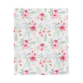 Floral Velveteen Plush Blanket — Soft Pink Watercolor Flowers Throw