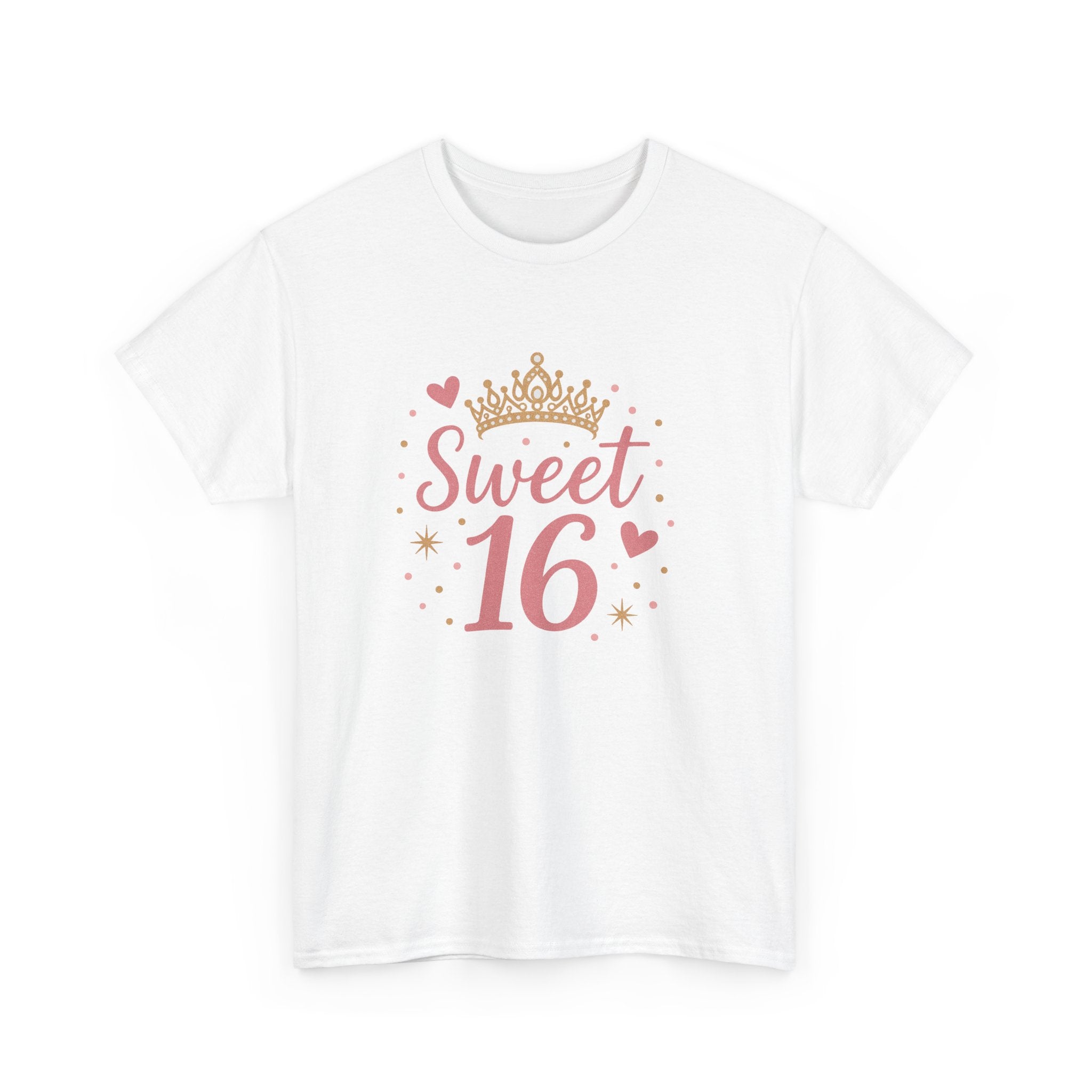 Sweet 16 Pink Crown T-Shirt — Sixteenth Birthday Celebration Tee