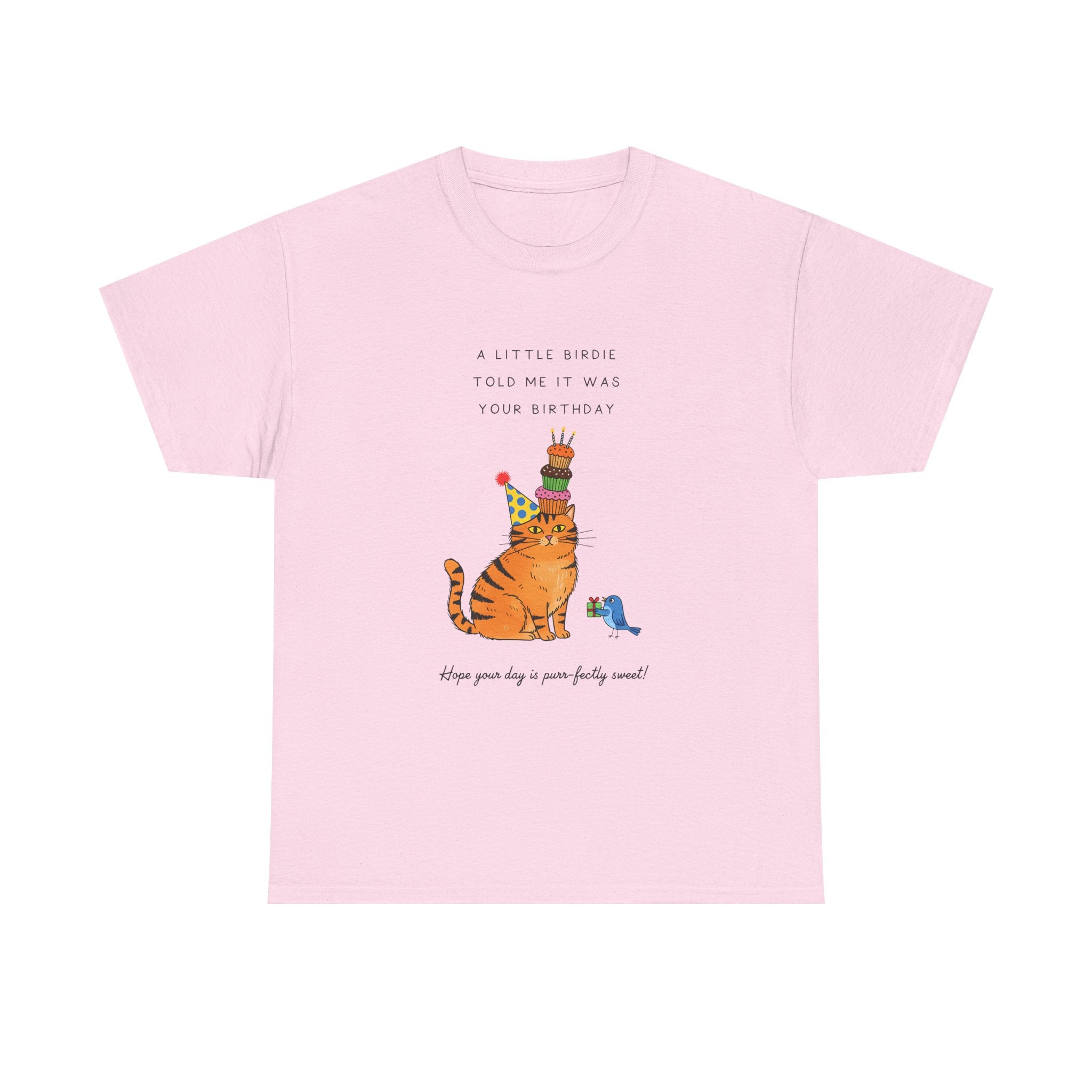 Cat Birthday Cake T-Shirt — "A Little Cake Could Be Made Your Birthday" Funny Party Tee