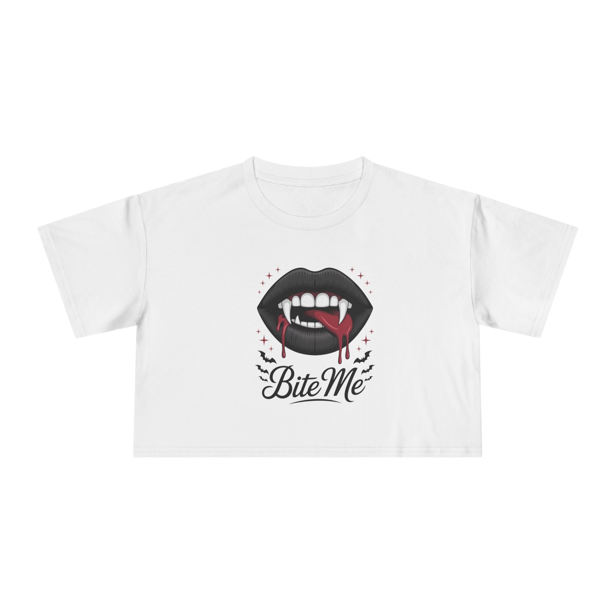Bite Me  Women's Gothic Vampire Crop Tee