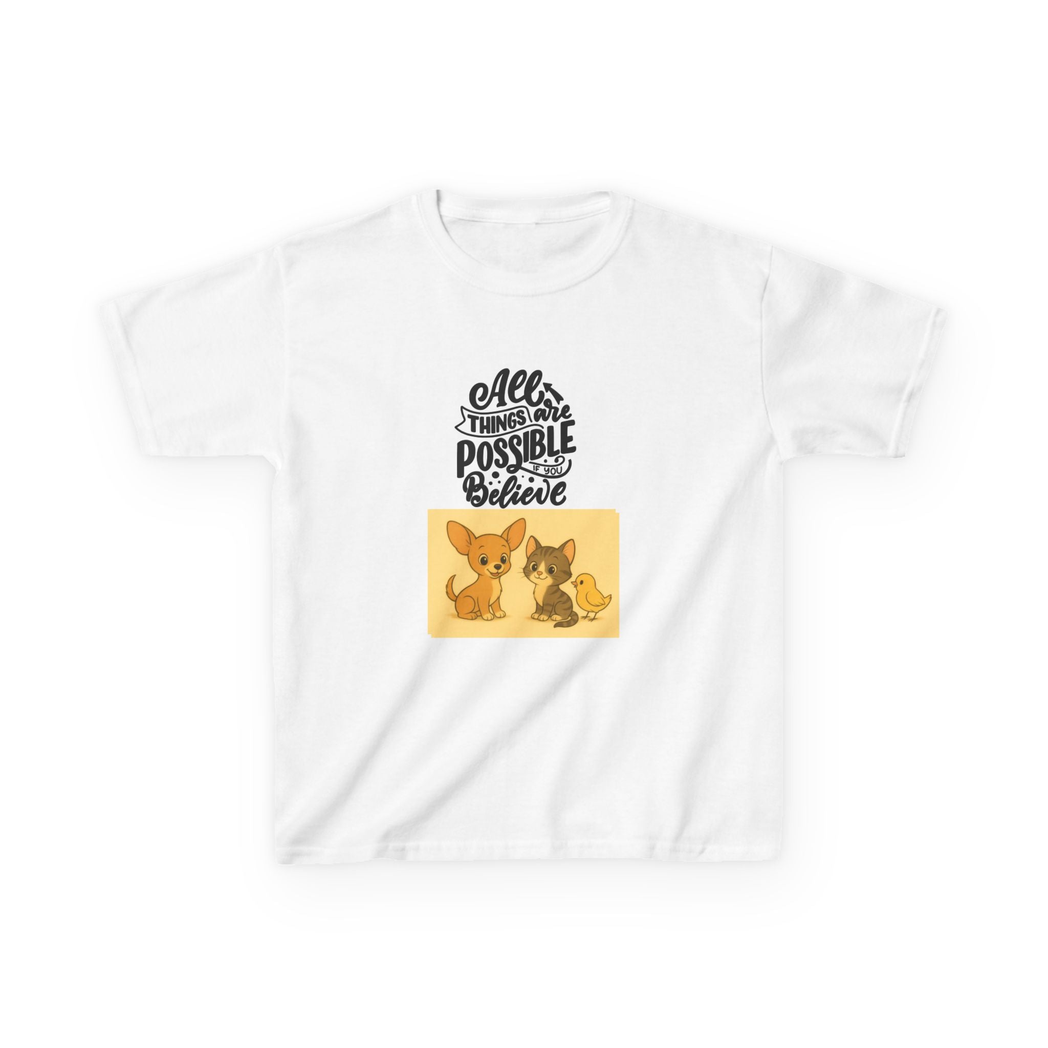 Inspirational Kids Tee featuring Cute Animals, Children's Shirt, Gift for Birthdays, Encouraging Quote Tee, Positive Vibe Apparel