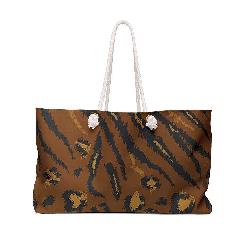Leopard Print Weekender Bag  Large Animal Print Travel Tote
