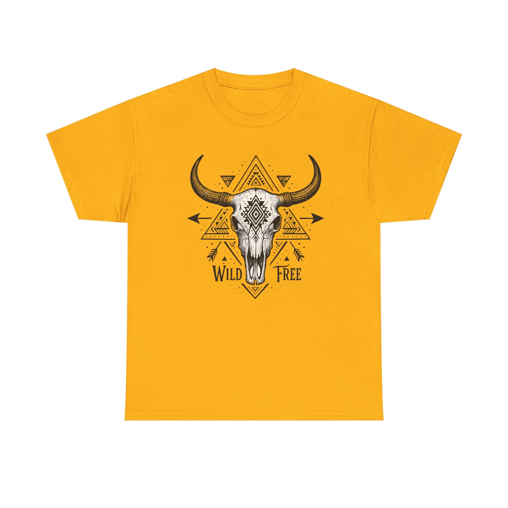Wild & Free Buffalo Skull T-Shirt — Boho Western Graphic Tee