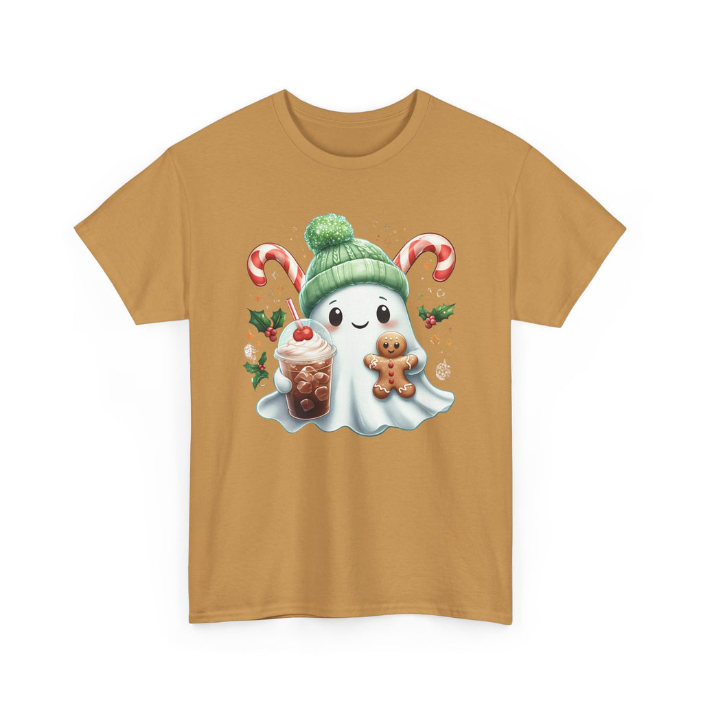 Christmas Ghost T-Shirt — Cute Holiday Ghost with Gingerbread & Candy Canes      Trendy TShirt