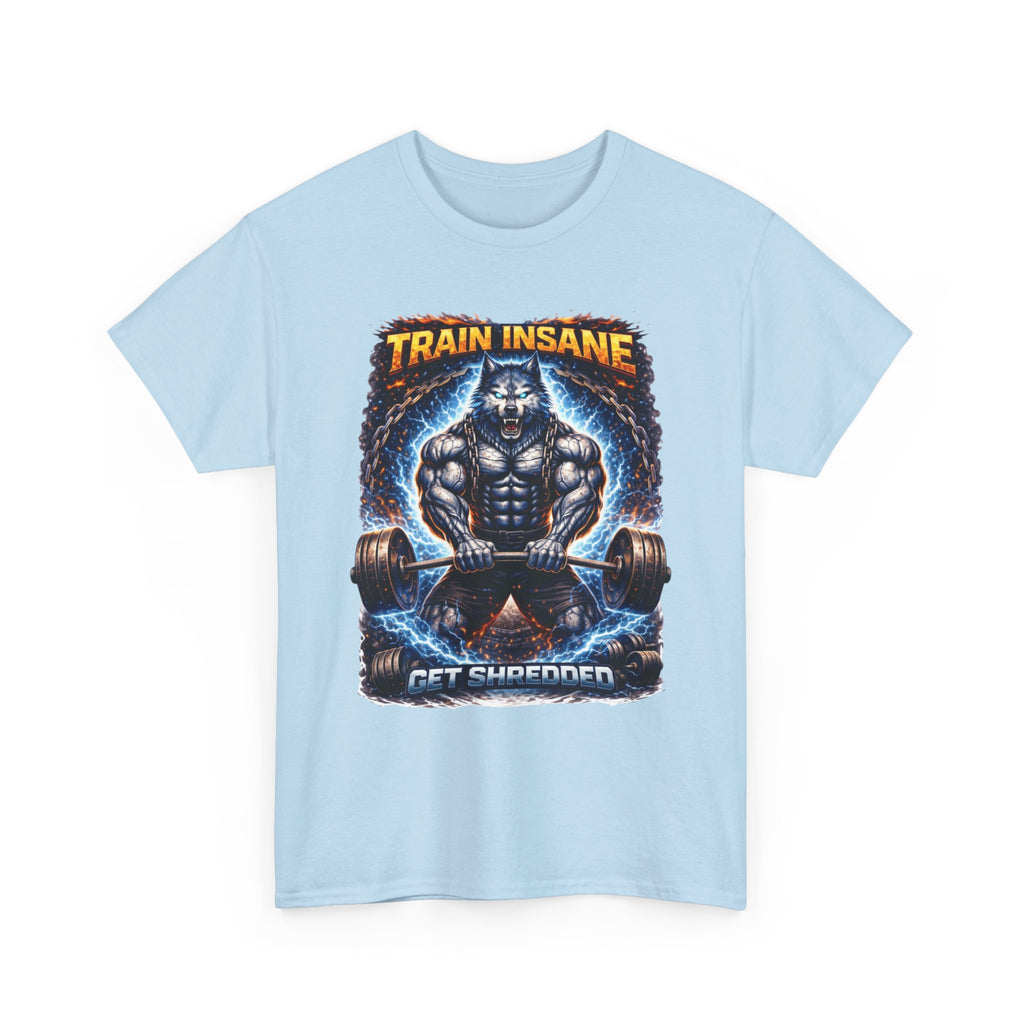 Gym T-Shirt — "Train Insane, Get Shredded" Muscle Workout Tee