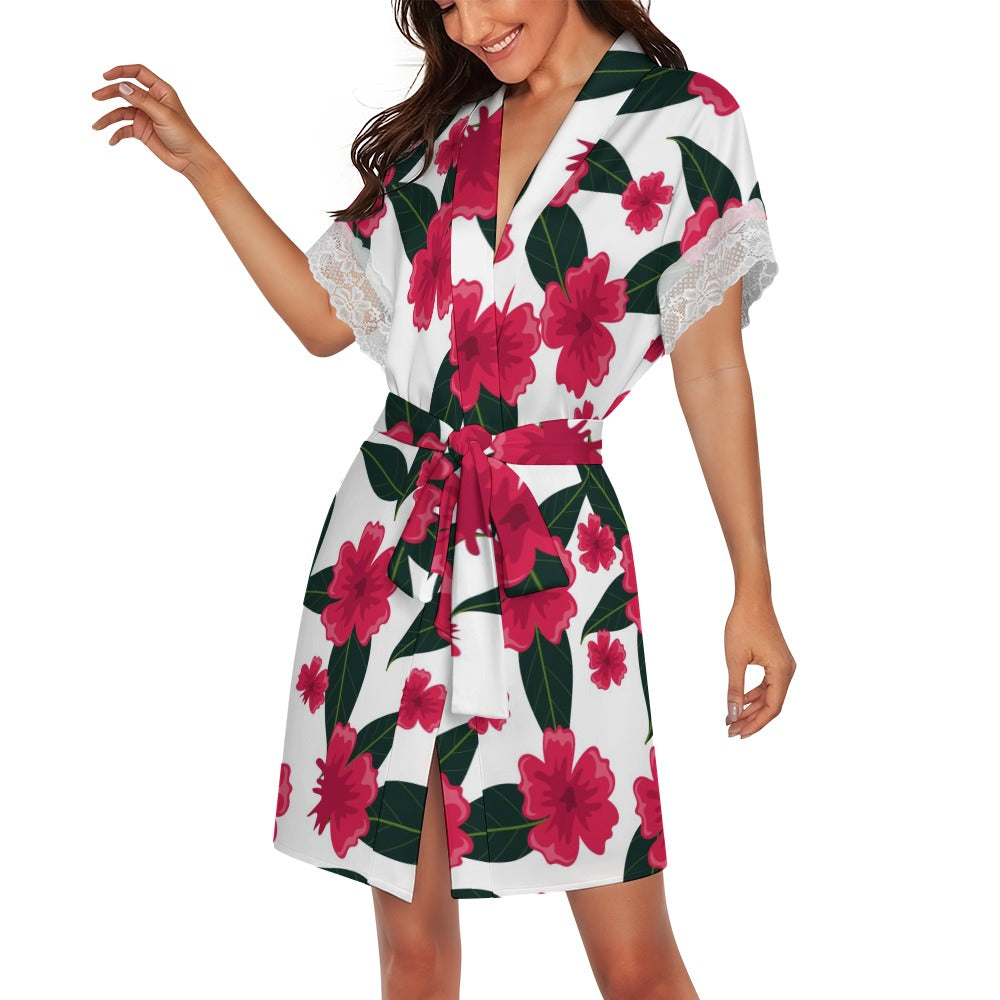 Women's Lace-Trimmed Kimono Robe Collection