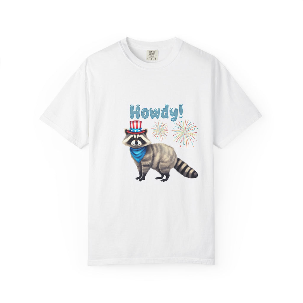 Patriotic Raccoon T-Shirt | Howdy Graphic Tee for 4th of July, Birthday Party, Animal Lover Gift, Summer Vibes, Casual Wear