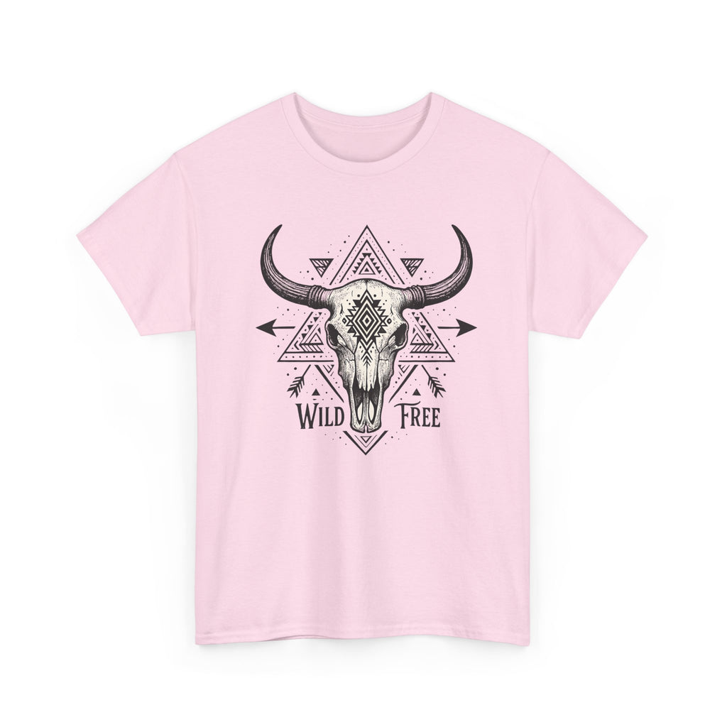 Wild & Free Buffalo Skull T-Shirt — Boho Western Graphic Tee