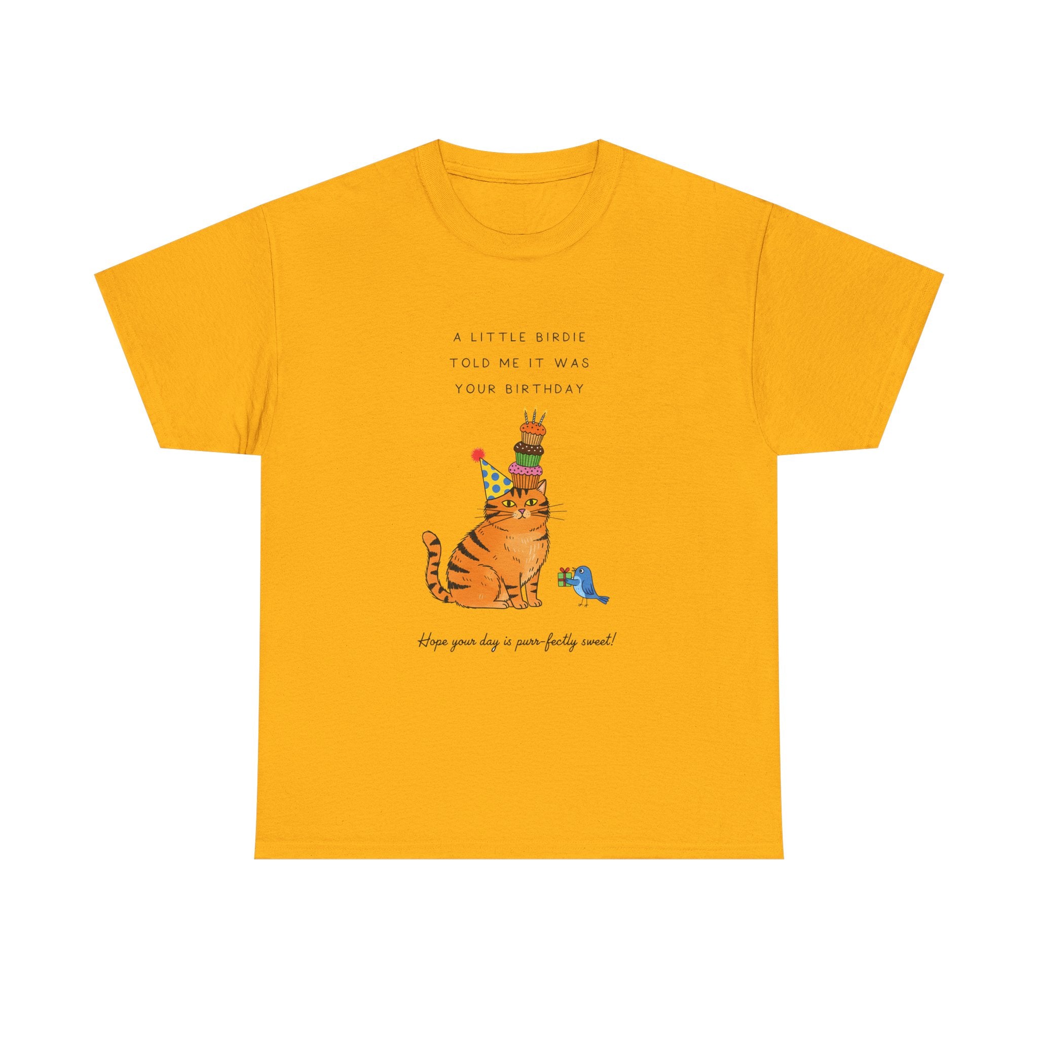 Cat Birthday Cake T-Shirt — "A Little Cake Could Be Made Your Birthday" Funny Party Tee