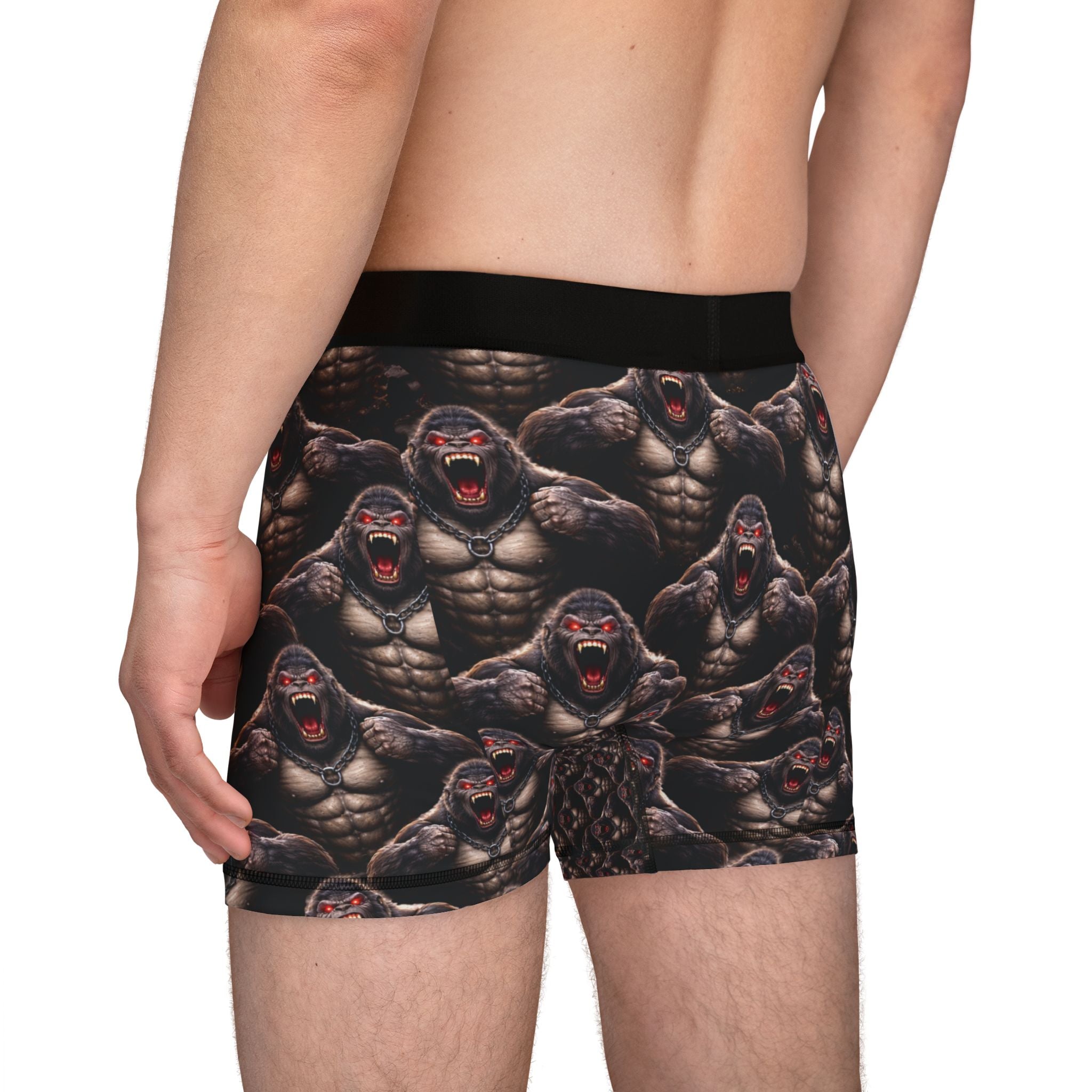 Gorilla Rage All-Over Print Boxer Briefs — Muscle Ape Pattern Men’s Underwear