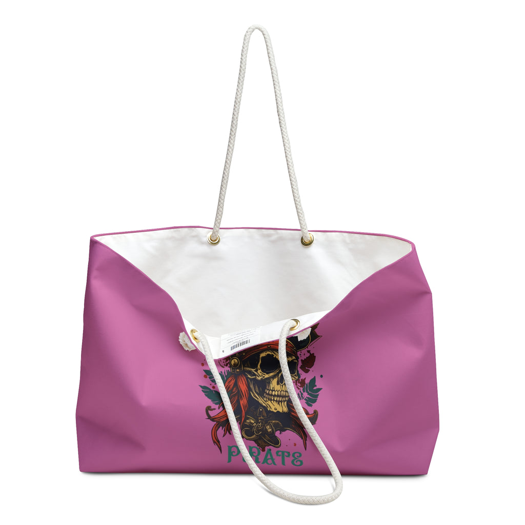 Live Like a Pirate Weekender Bag — Pink Skull Pirate Tote