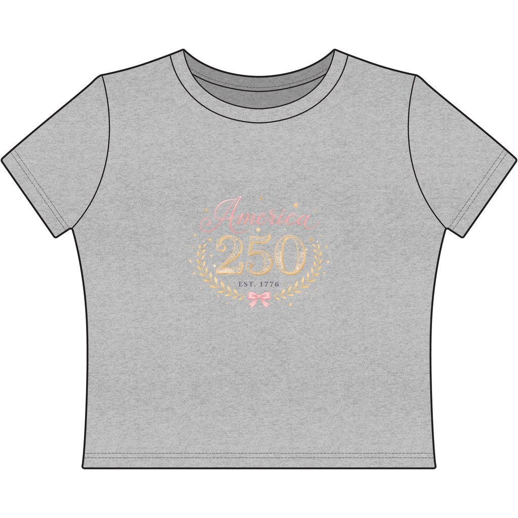 America 250 Tee — Women's Patriotic 250th Anniversary Crop Top
