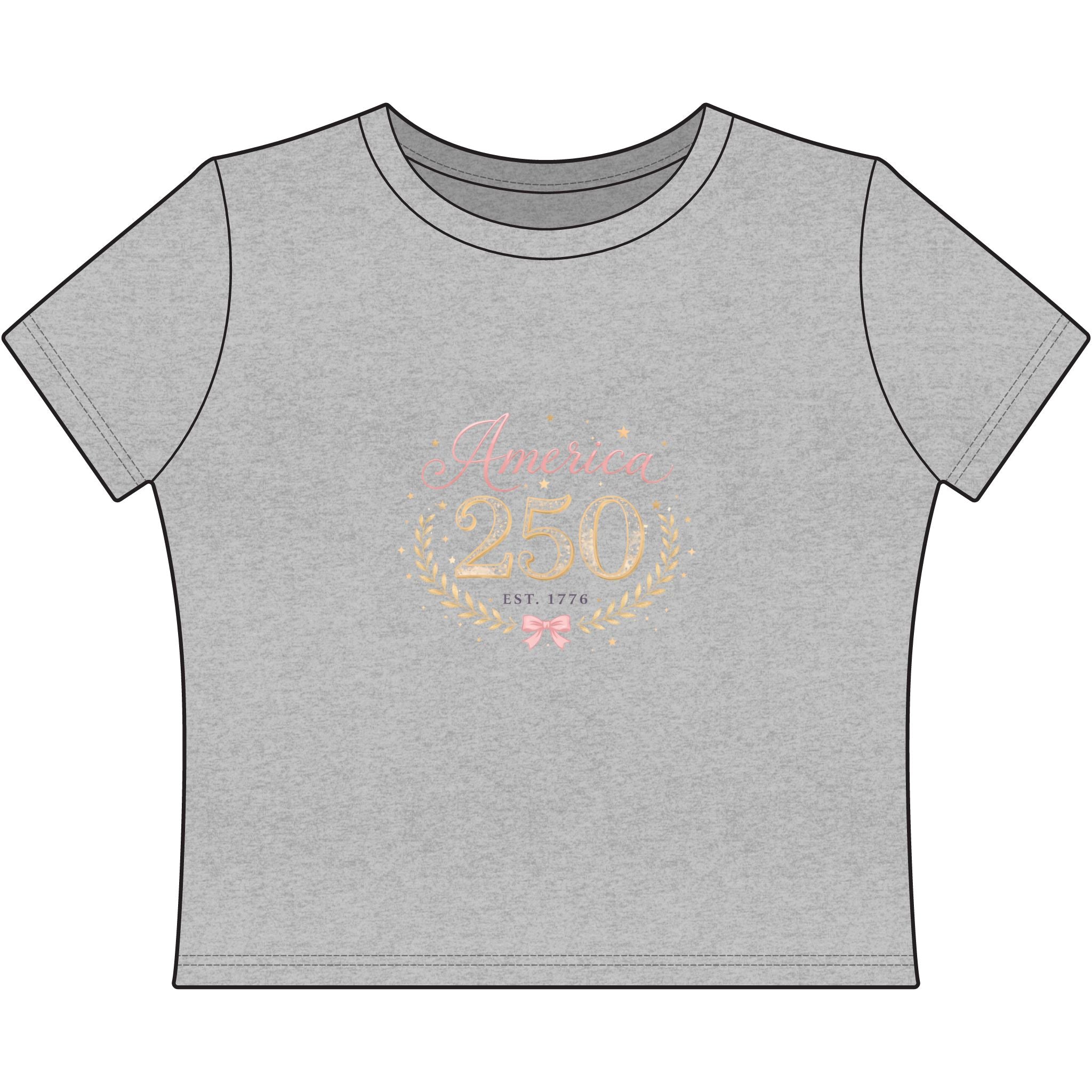 America 250 Tee — Women's Patriotic 250th Anniversary Crop Top
