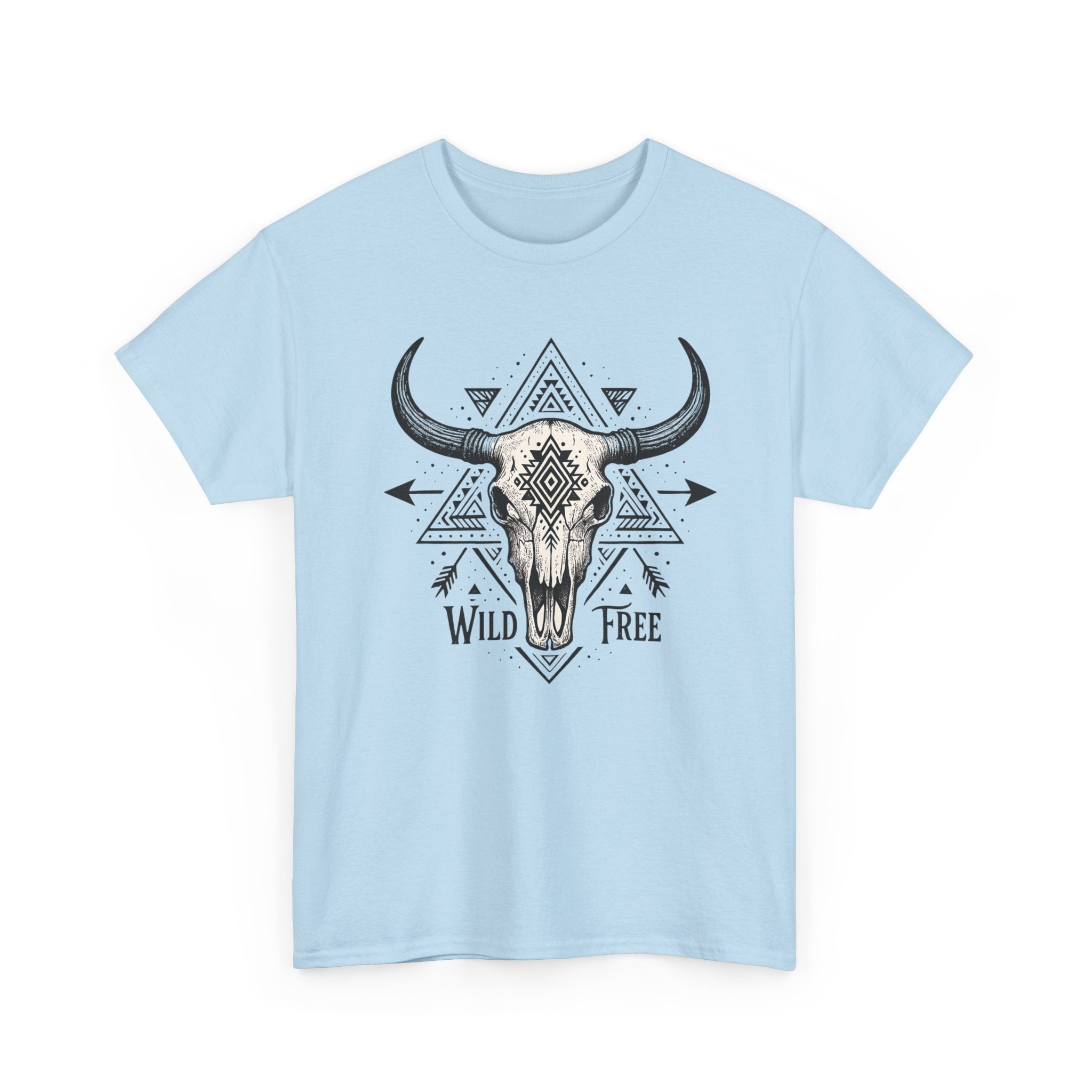 Wild & Free Buffalo Skull T-Shirt — Boho Western Graphic Tee