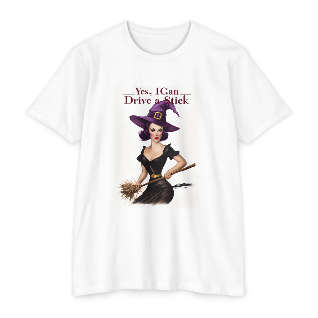 Witchy Drive Stick T-Shirt, Funny Halloween Tee, Unisex Fall Shirt, Magical Witch Gift, Spooky Season Apparel
