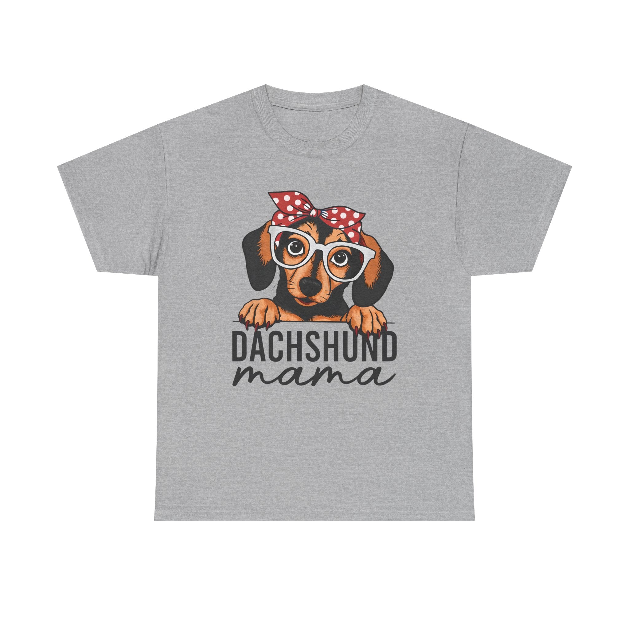 Dachshund Mama T-Shirt — Cute Dog Mom Tee with Glasses & Bandana