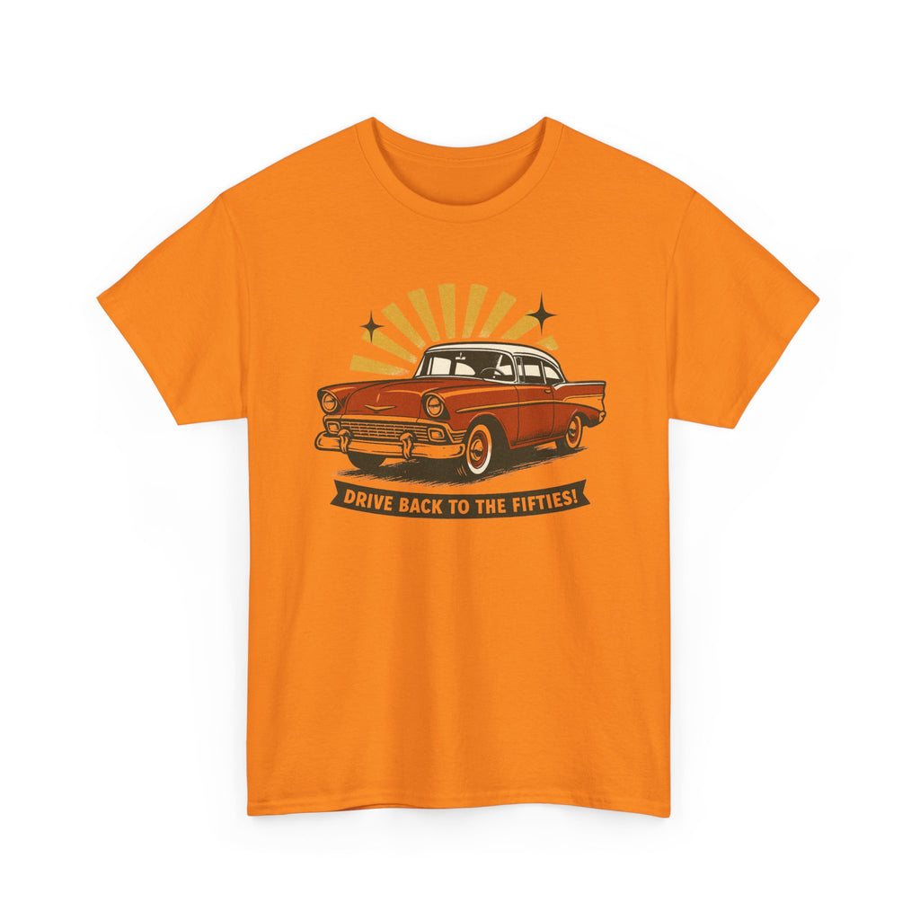 1950s Classic Car Tee "Drive Back to the Fifties" Retro Vintage Auto Shirt  Trendy TShirt